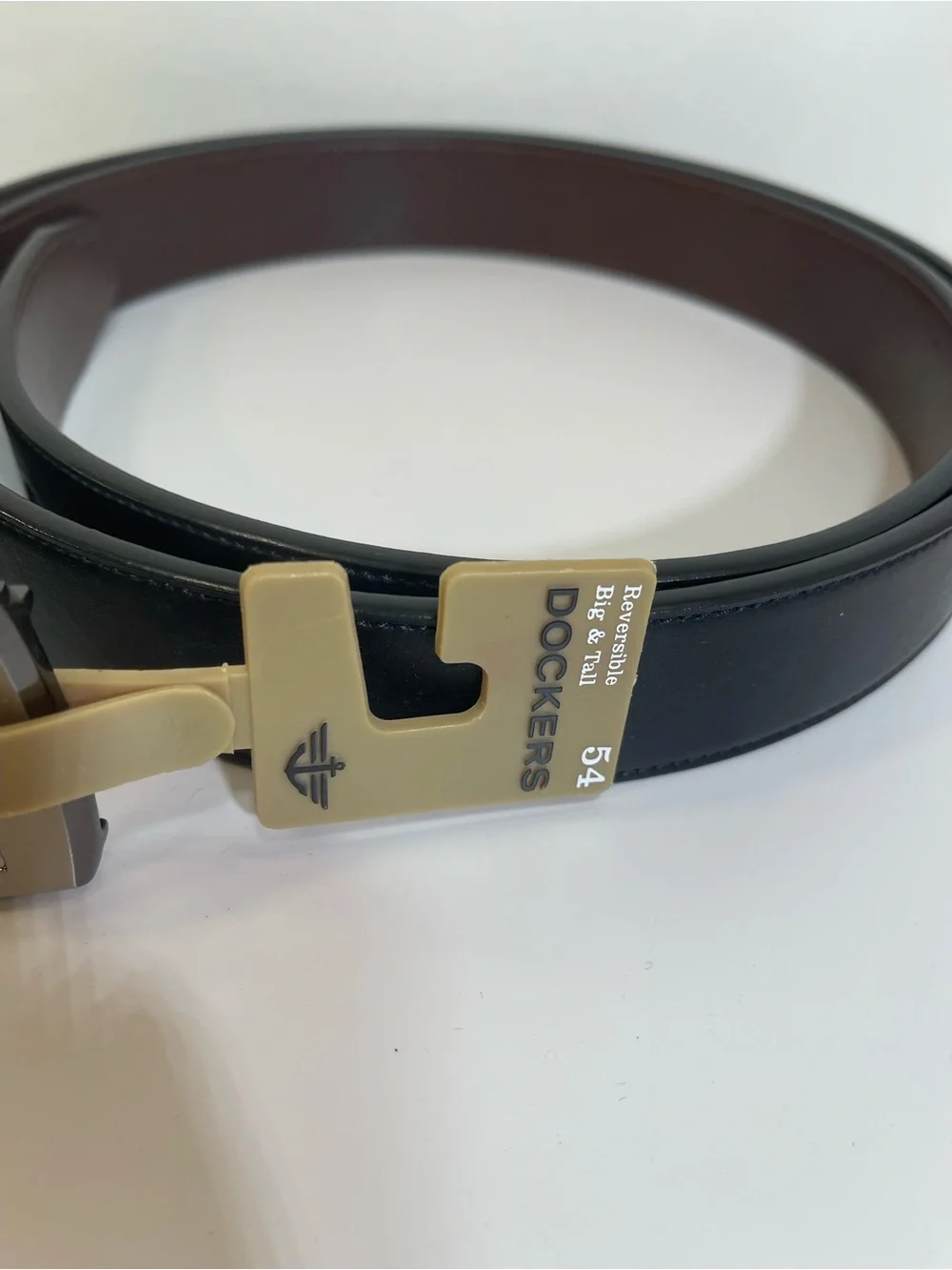 Dockers Big & Tall 54 Men's Genuine Leather Belt New Reversible Black/Brown